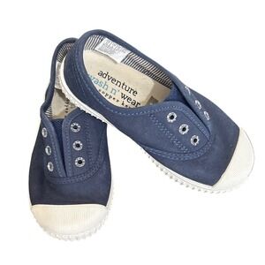 Adventure Wash n Wear by‎ Copper Key Size 10 Navy Blue Canvas Slip On Kids Shoes